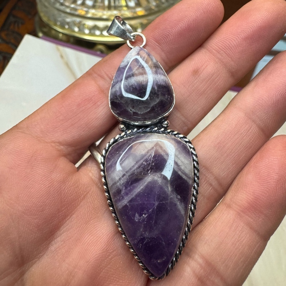 Chevron Amethyst set in 925 Sterling Silver